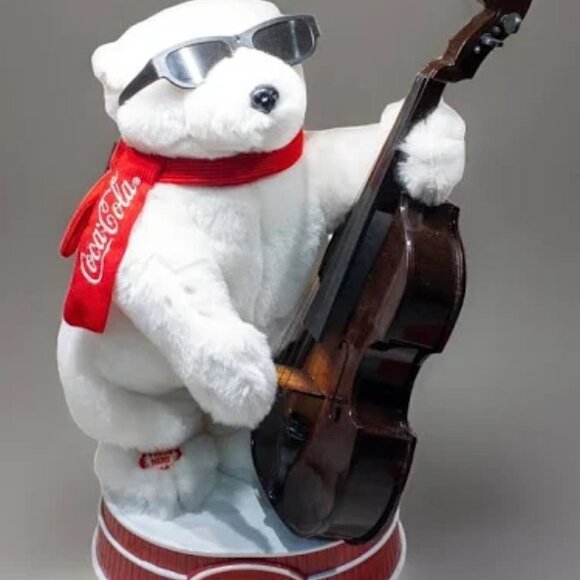 Vintage Coca-Cola Animated Jazz Polar Bear Playing 1990's Christmas Music Coke - Picture 6 of 13